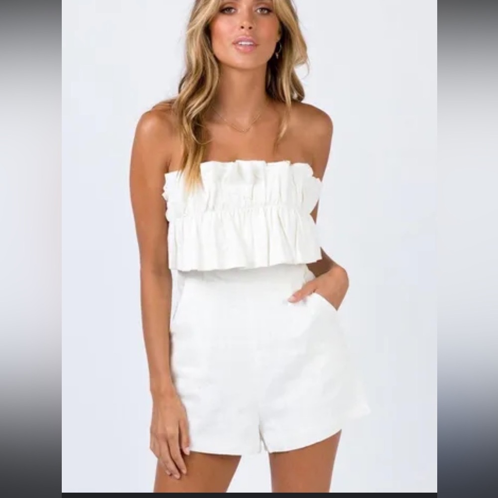 Princess Polly HUNTER MAE ROMPER WHITE